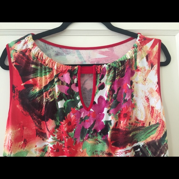 Print red dress, size M, L - Picture 2 of 3